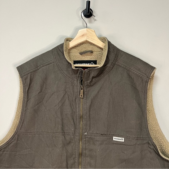 Wolverine Dark Olive Sherpa-Lined Work Vest - Picture 2 of 5